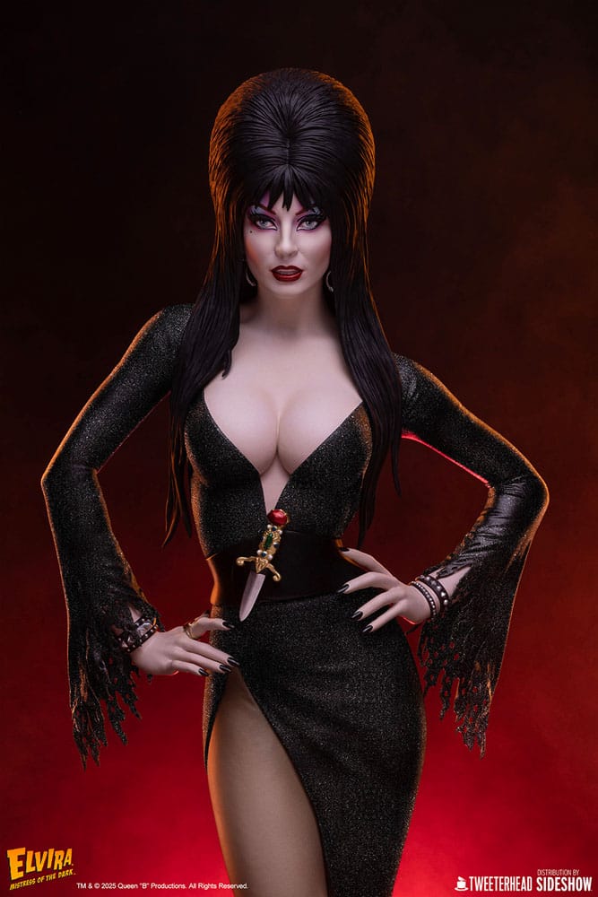 Elvira: Mistress of the Dark Maquette 1/4 Elvira (Black Glitter Dress) 48 cm